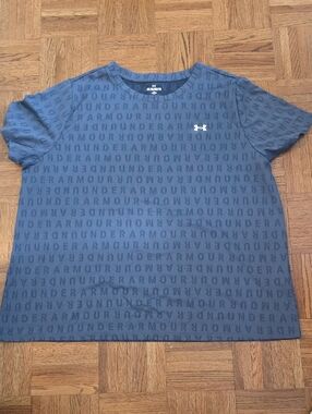 Under Armour Men's Navy All-Over Logo Short Sleeve Tee